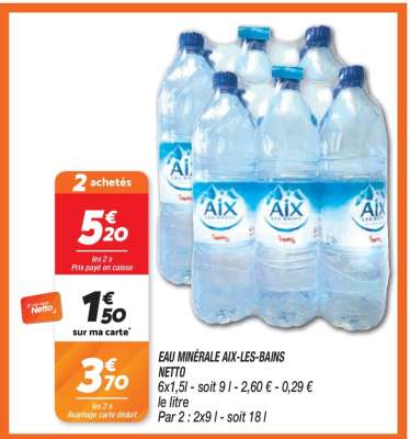 Eau Minérale Aix-les-Bains Netto