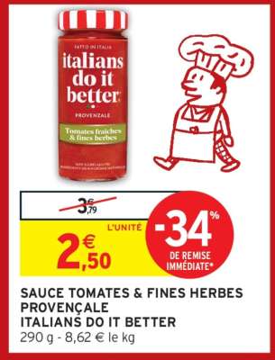SAUCE TOMATES & FINES HERBES PROVENÇALE ITALIANS DO IT BETTER