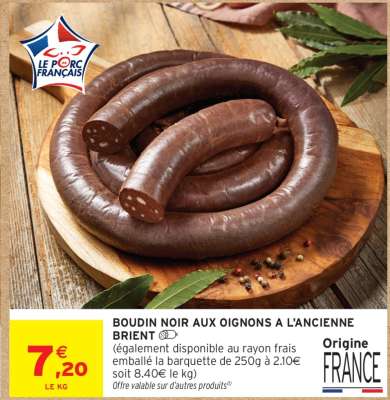 BOUDIN NOIR AUX OIGNONS A L'ANCIENNE BRIENT