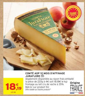 COMTÉ AOP 12 MOIS D'AFFINAGE JURAFLOR