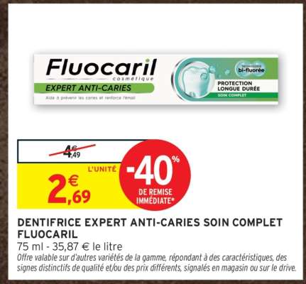 DENTIFRICE EXPERT ANTI-CARIES SOIN COMPLET FLUOCARIL