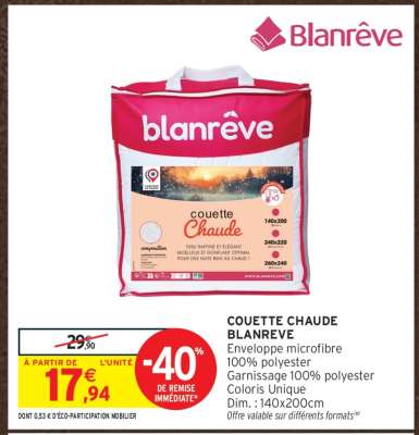 Couette Chaude Blanrêve