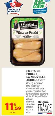 FILETS DE POULET LA NOUVELLE AGRICULTURE
