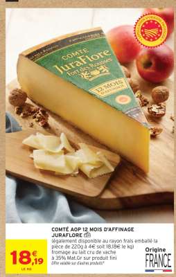 COMTÉ AOP 12 MOIS D'AFFINAGE JURAFLOR