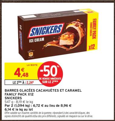 Snickers Ice Cream Family Pack x12