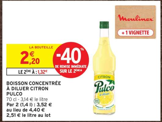 BOISSON CONCENTRÉE À DILUER CITRON PULCO