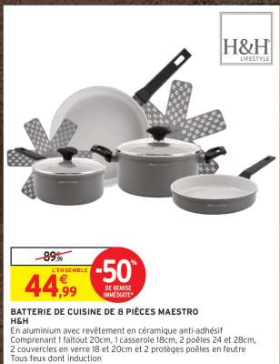 BATTERIE DE CUISINE DE 8 PIÈCES MAESTRO