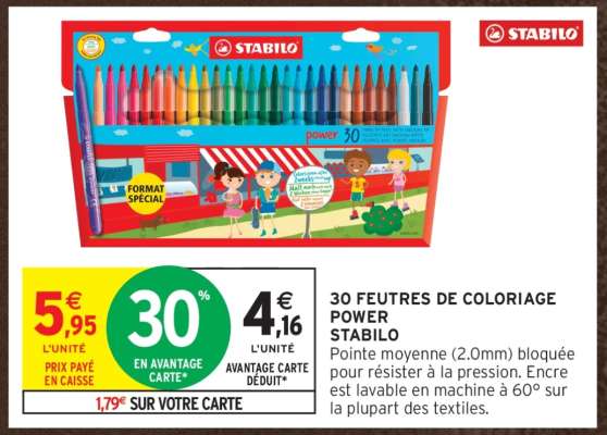 30 FEUTRES DE COLORIAGE POWER STABILO