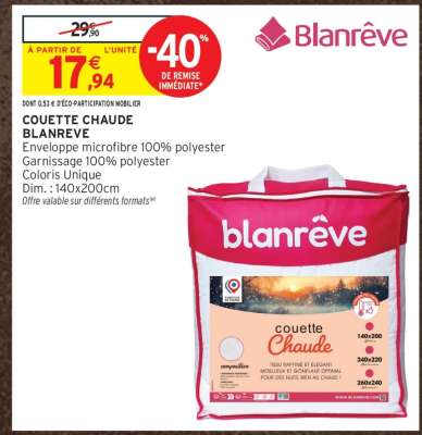 Couette Chaude Blanrêve