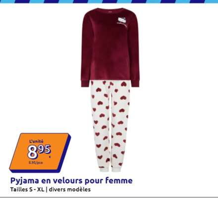 Pyjama en velours pour femme