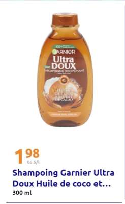 Shampoing Garnier Ultra Doux Huile de coco et...