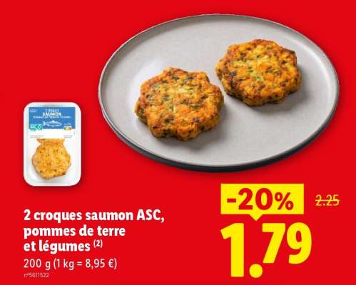 2 croques saumon ASC pommes de terre et légumes
