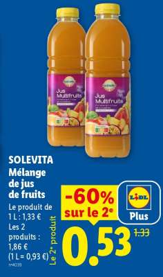 SOLEVITA Mélange de jus de fruits
