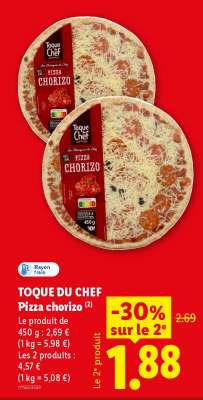 TOQUE DU CHEF Pizza chorizo