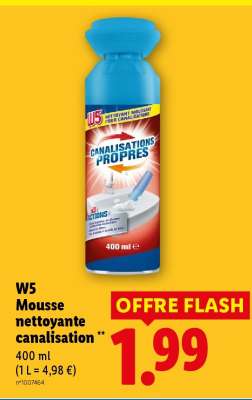 W5 Mousse nettoyante canalisation