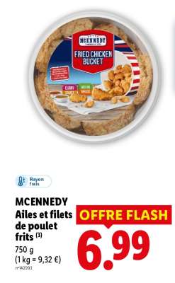 MCENNEDY Ailes et filets de poulet frits