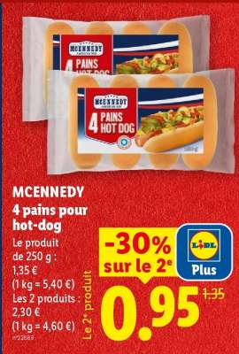 MCENNEDY 4 pains pour hot dog