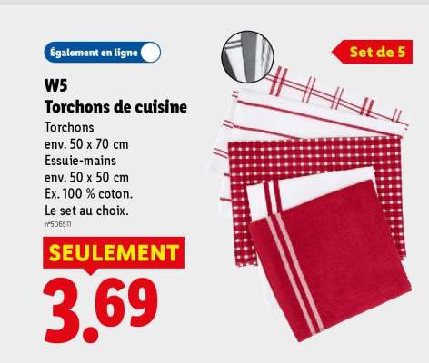 W5 Torchons de cuisine