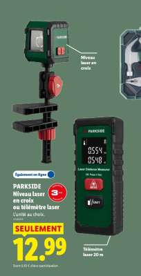 PARKSIDE Niveau laser en croix ou télémètre laser