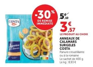 ANNEAUX DE CALAMARS SURGELÉS "COSTA"
