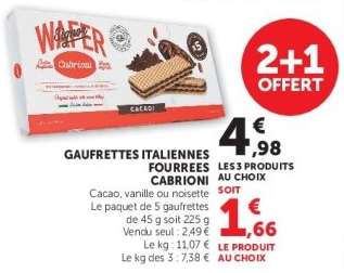 Gaufrettes Italiennes Fourrées Cabrioni
