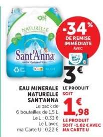 EAU MINERALE NATURELLE SANT'ANNA