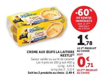 CREME AUX ŒUFS LA LAITIERE NESTLE