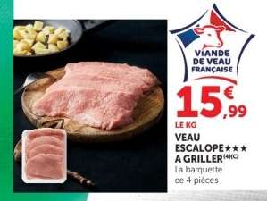 Veau : escalope*** à griller