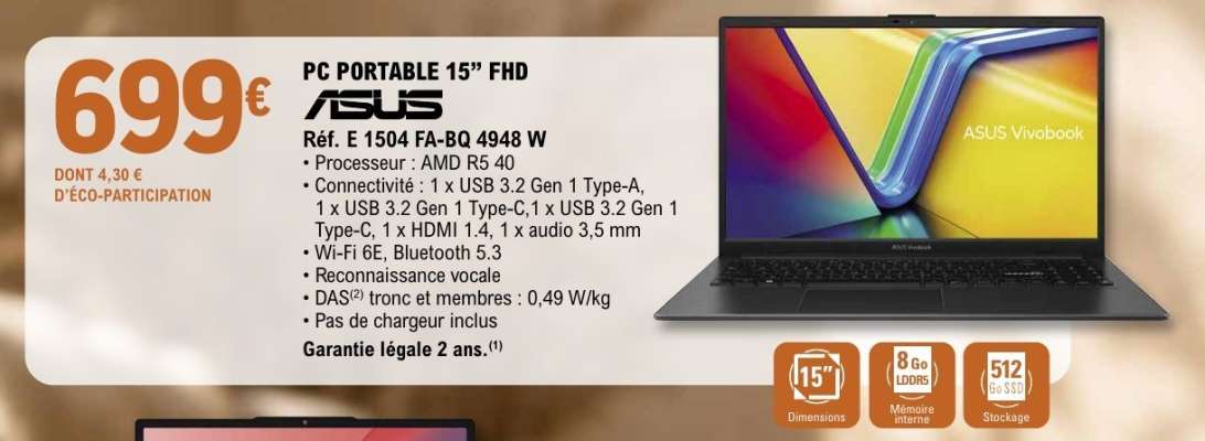 PC PORTABLE 15” FHD