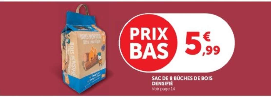 SAC DE 8 BÛCHES DE BOIS DENSIFIÉ