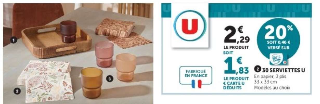 30 Serviettes U