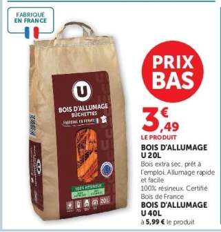 BOIS D'ALLUMAGE U 20L