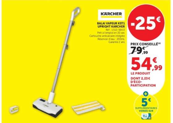 Balai Vapeur KST1 Upright Kärcher