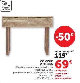 Console 2 Tiroirs