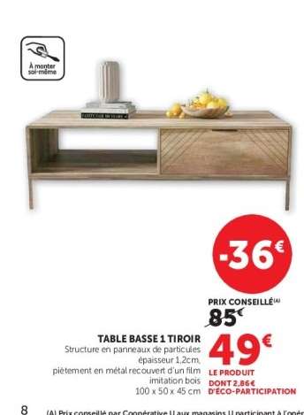 TABLE BASSE 1 TIROIR