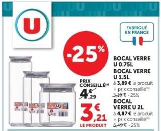 BOCAL VERRE U 0.75L