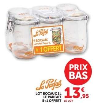 LOT BOCAUX 1L LE PARFAIT 5+1 OFFERT