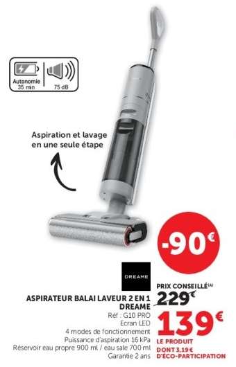 Aspirateur balai laveur 2 en 1