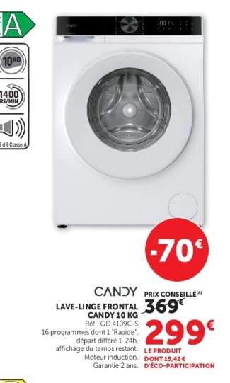 CANDY LAVE-LINGE FRONTAL CANDY 10 KG