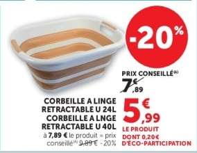 CORBEILLE A LINGE RETRACTABLE U 24L / 40L