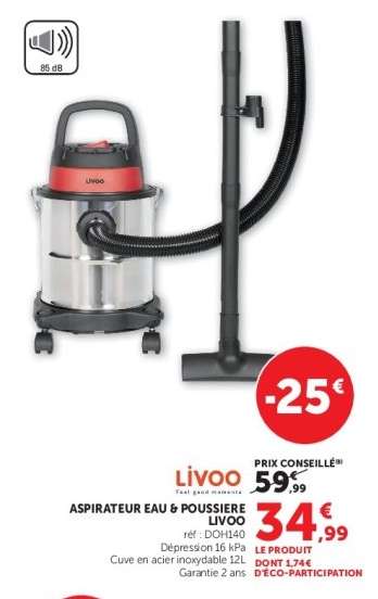 ASPIRATEUR EAU & POUSSIÈRE LIVOO