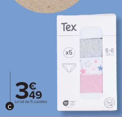 Tex Le lot de 5 culottes