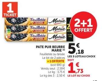 PATE PUR BEURRE MARIE