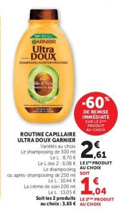 ROUTINE CAPILLAIRE ULTRA DOUX GARNIER