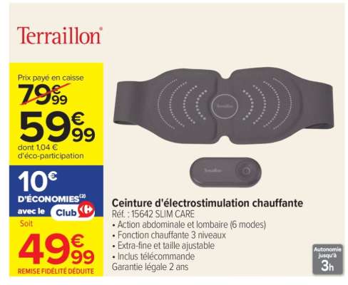 Ceinture d'électrostimulation chauffante