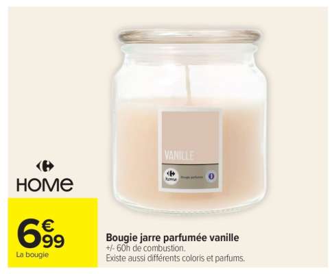 Bougie jarre parfumée vanille