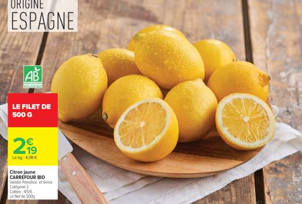 Citron jaune CARREFOUR BIO