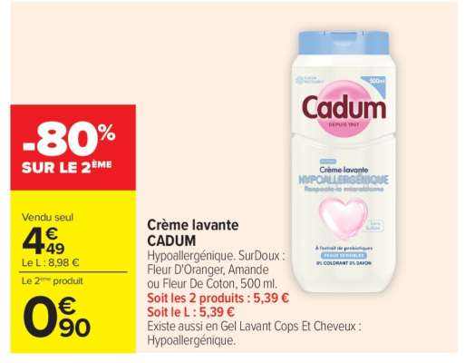Crème lavante CADUM