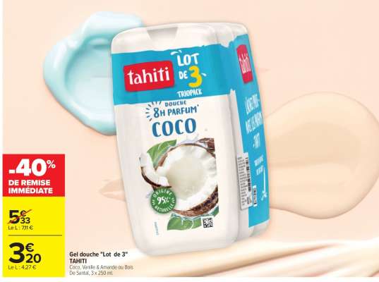 Gel douche "Lot de 3" TAHITI