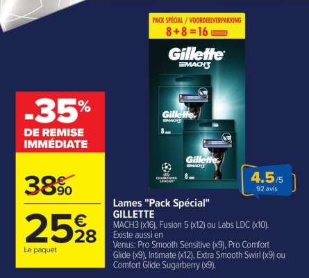 Lames "Pack Spécial" GILLETTE